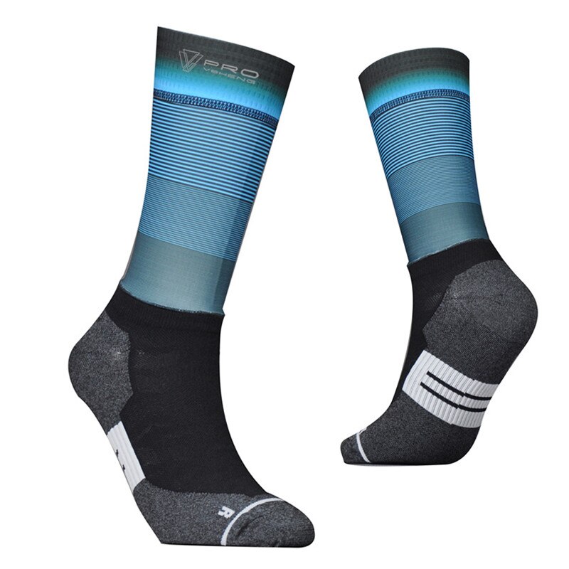 Men Women Cycling Socks Brand Breathable Bicycle Socks Summer Outdoor Sport MTB Bike Cycling Sock: Pblue