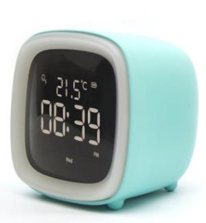 Xiaomi cut pet tv alarm clock student digital digital clock alarm multifunktionelt sengetermometer natlys: Blå