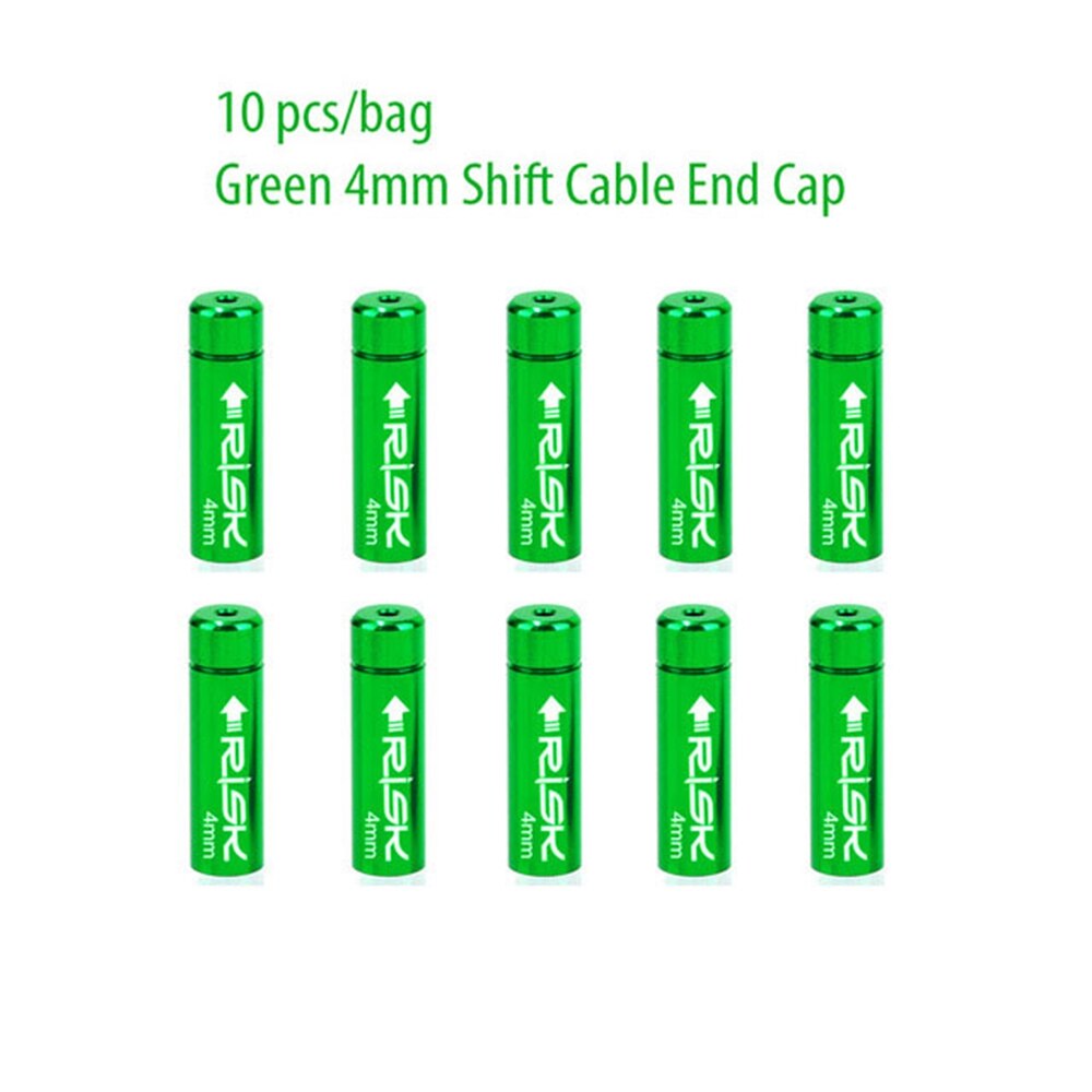 10pcs Cable Caps For Bike Bicycle 4mm 5mm Derailleur Shift Brake Cable End Cap Housing Ferrules Crimps Dust Cover Wire Tip: Green1