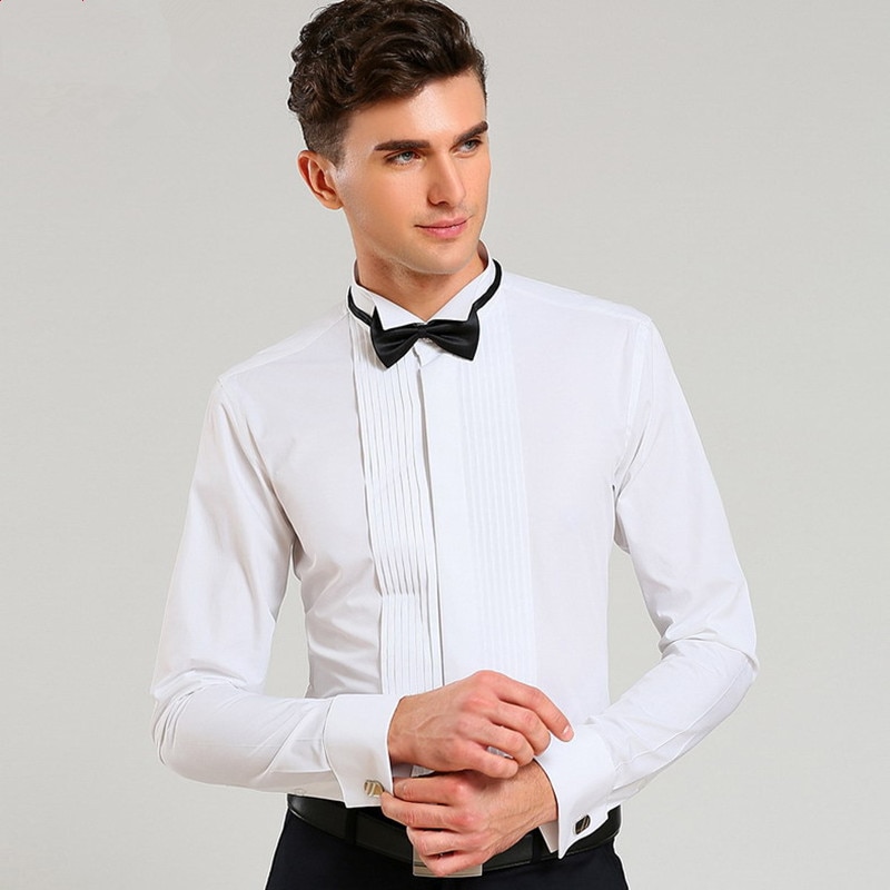 Französisch Manschette Hemden Langarm lässig Luxus Rauchen Hemd Weiß Schwarz Rosa Party Hochzeit Männlichen Kleid Shirt Männer Kleidung