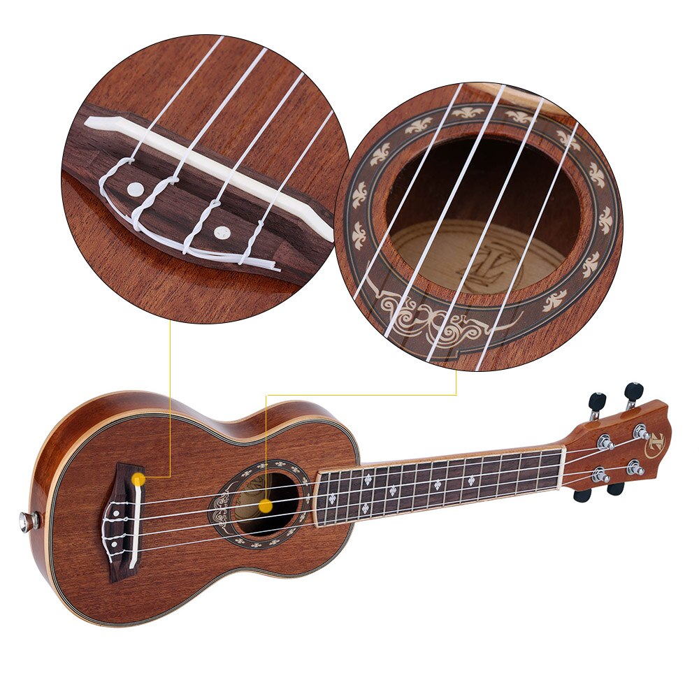 21 &quot;Ukulele 42Mm Slanke Sopraan Ukelele Sapele Lichaam Met Mahonie Toets