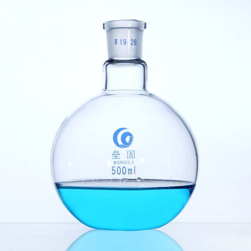 Enkele Poort Glazen Kolf Platte Bodem Dikker Borosilicaatglas Hoge Temperatuur Weerstand Standaard Kolf Laboratorium