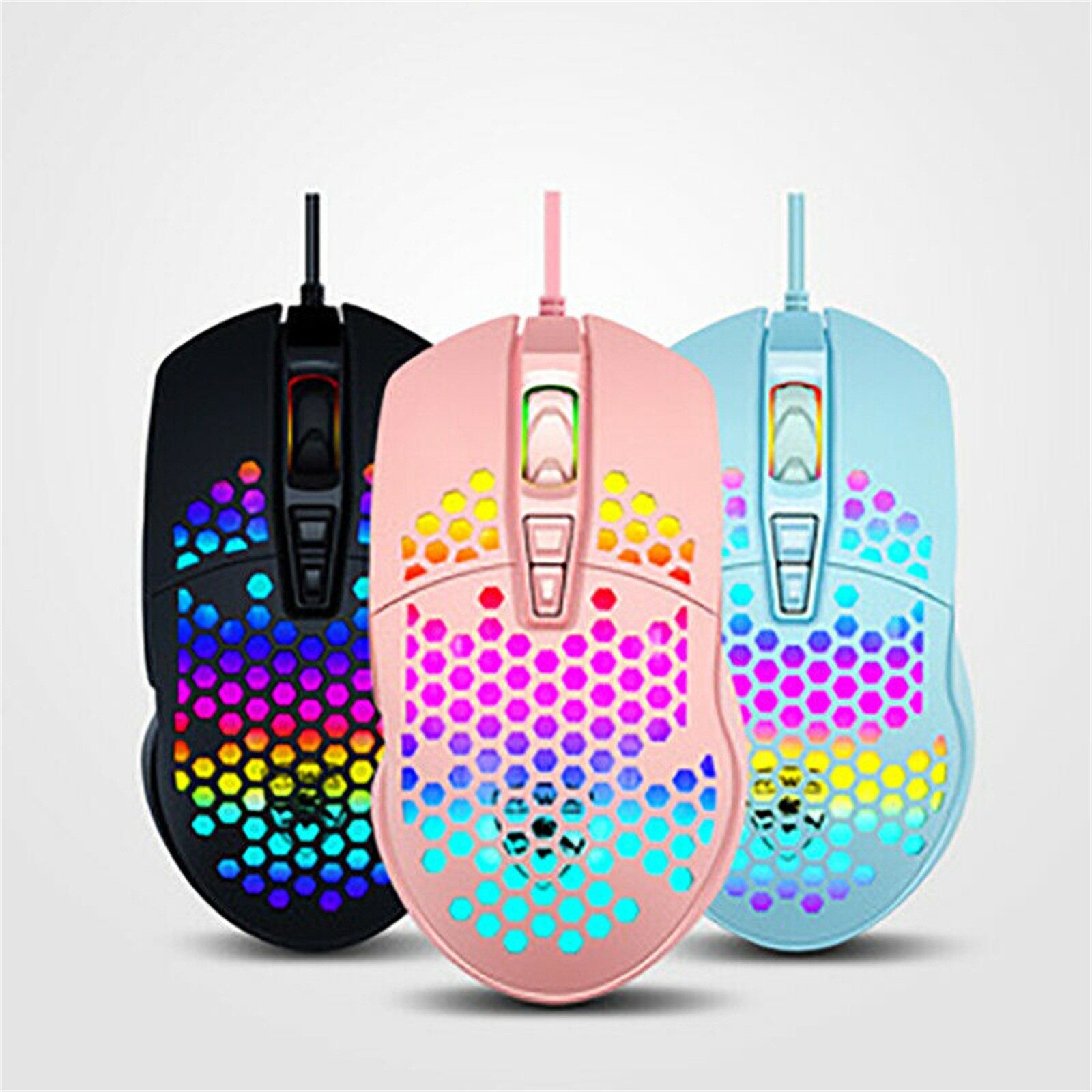 Gaming Mice Mouse 6400 DPI USB RGB Flowing Backlit Light Wired Laptop Compute USB Photoelectric PC Mice Luminous Mouse Colorful