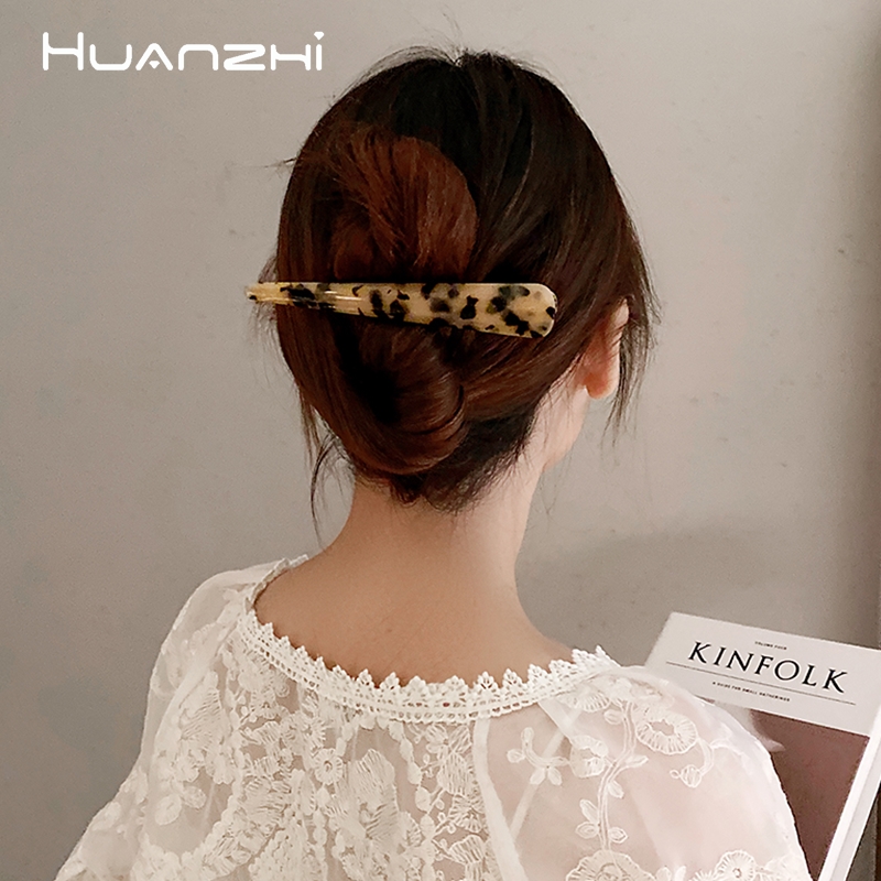 HUANZHI-pinzas en forma de garra para el cabello para mujer, pasadores coloridos Yin Yang para el cabello, accesorios para el cabello