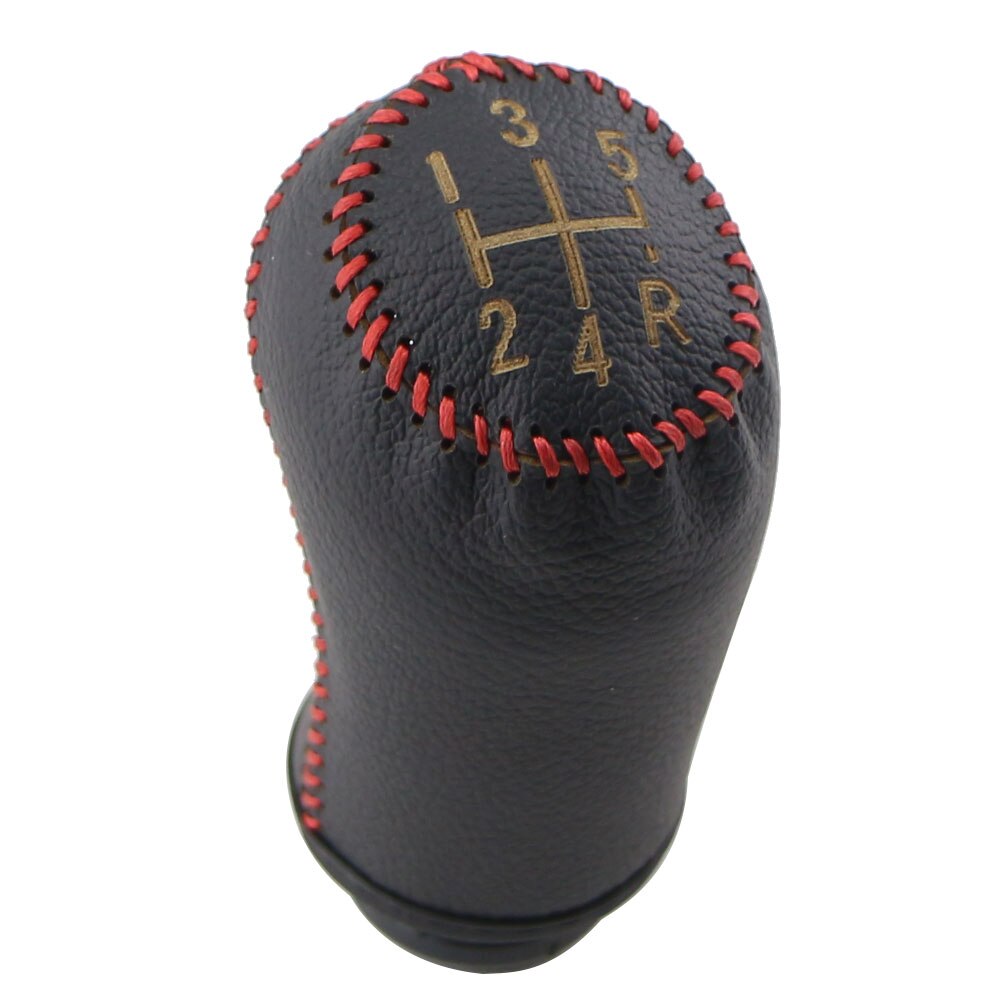 Color My Life Leather 5 6 Speed Car Gear Head Collars for Renault Clio MK3 III Megane MK2 Scenic MK2 Kangoo MT Shift Knob Cover: 5 Speed Red Line