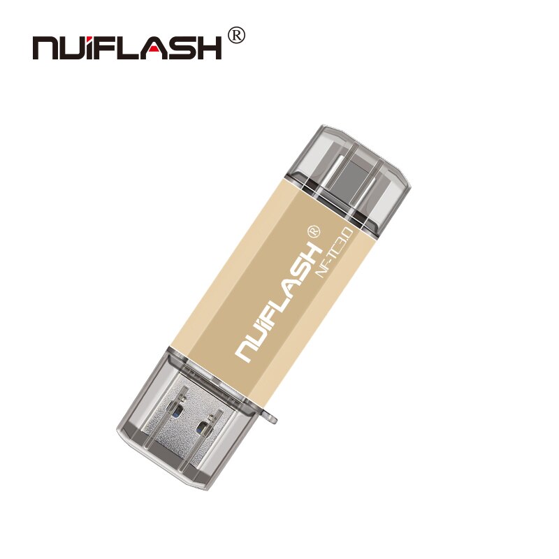 Hotsale OTG dysk Flash USB Usb 3.0 Pen Drive 128 typ GB C Micro pamięć Usb 16GB 32GB 64GB Pendrive dla urządzenia typu C: 512GB / champagne