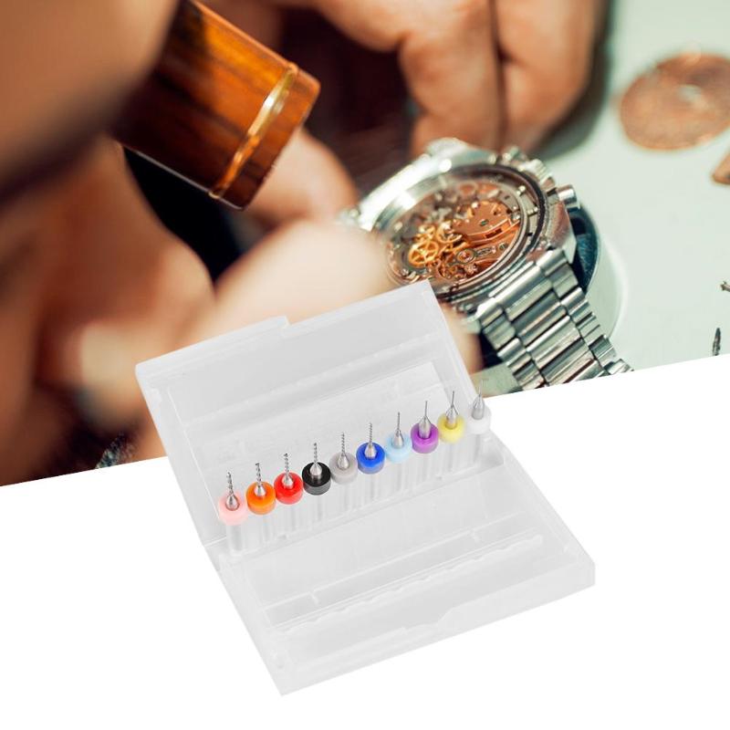 0.3-1.2mm acier au tungstène carbure foret ensemble pour métal horloger réparation Circuit imprimé tungstène montre réparation outil