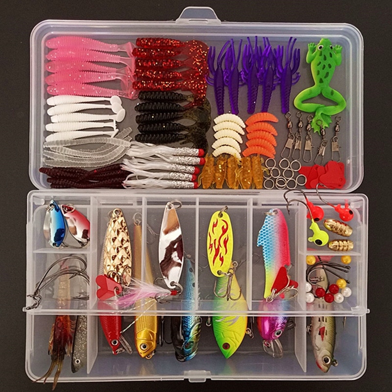 Juego de señuelos giratorios para piscardo Popper VIB, cuchara dura suave, anzuelos de pesca, aparejo herramientas de pesca, 45-139 Uds.