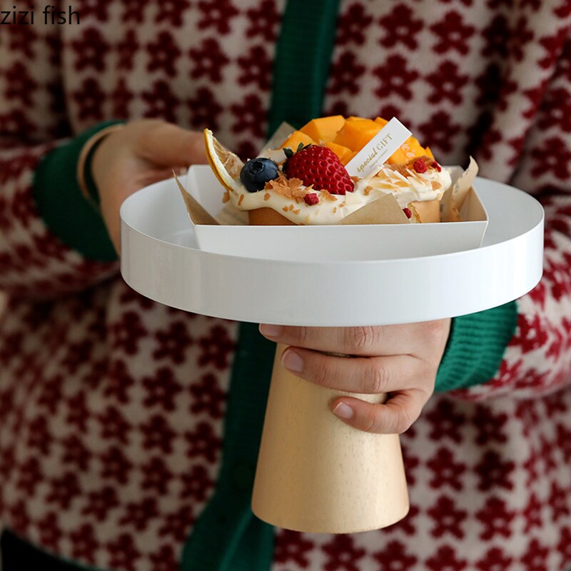 Grande assiette à gâteau en métal, grand support pour Dessert de mariage, assiette à Dessert ronde, accessoires de tournage, décoration de bureau pour la maison