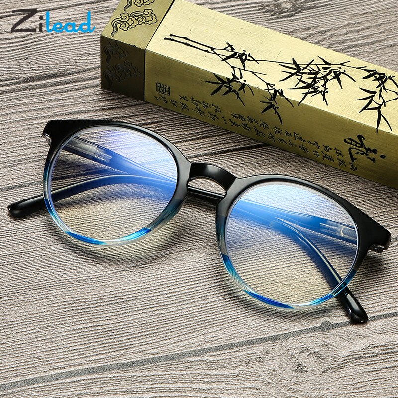 Zilead cadre rond Anti-bleu lunettes printemps oeil jambe léger et confortable Portable protéger vos yeux lunettes de lecture