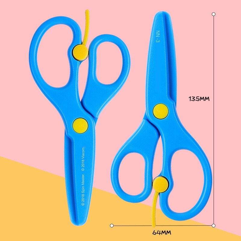 2 PCS Student Scissors Mini Safety Round Head Plastic Scissors Safety Kids Paper Cutting Small Scissors Baby Manual Art Scissors: 6075Set meal 2