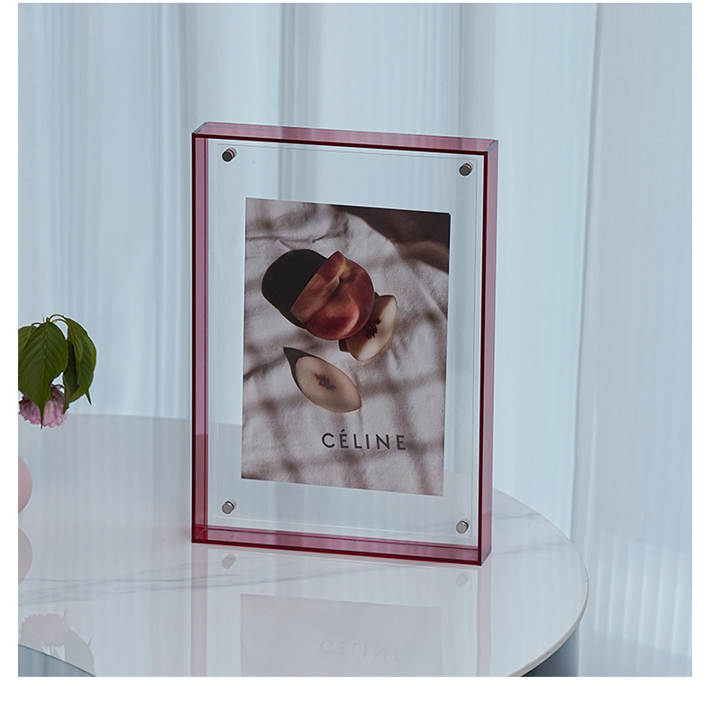 Akrylowa rama na zdjęcia akrylowa rama na zdjęcia talerz na stół dekoracja ścienna ze zdjęciami szalik jedwabny diy drukowanie rama ekspozycyjna wystrój domu: 8 cale / Granatowy