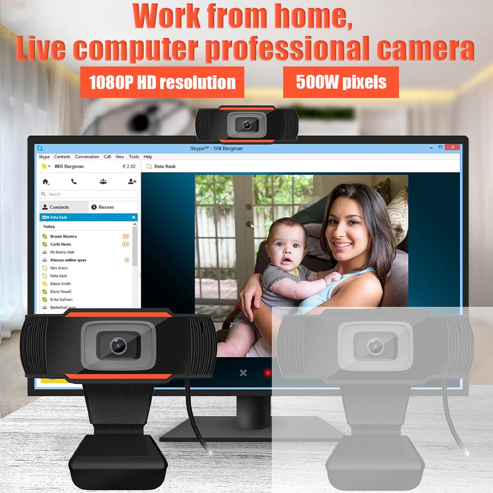 ViBAO K20 4K 1080P High Definition Webcam USB 2.0 67.9° Horizontal View Angle Web Camera with Microphone
