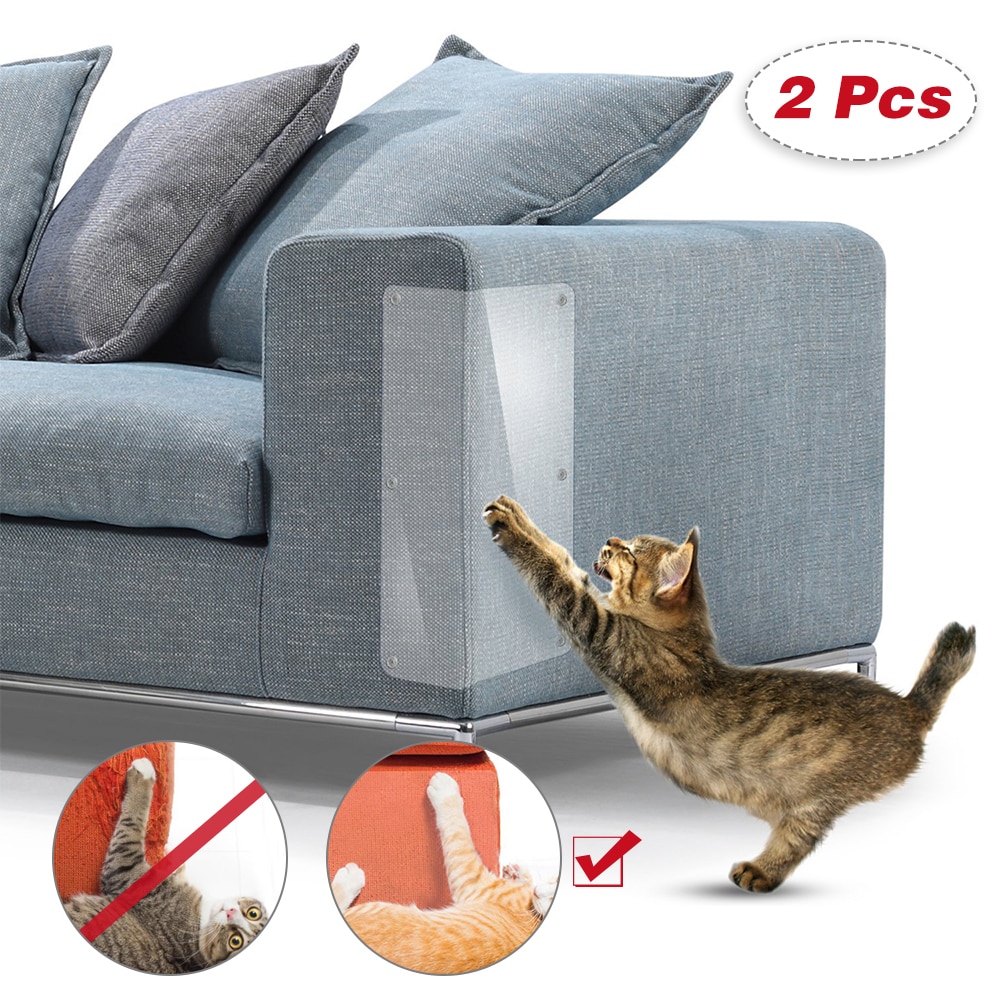 2 PCS Cat Scratching Guard Self-Adhesive Couch Guard for Cat Furniture Protector Guards with Pins