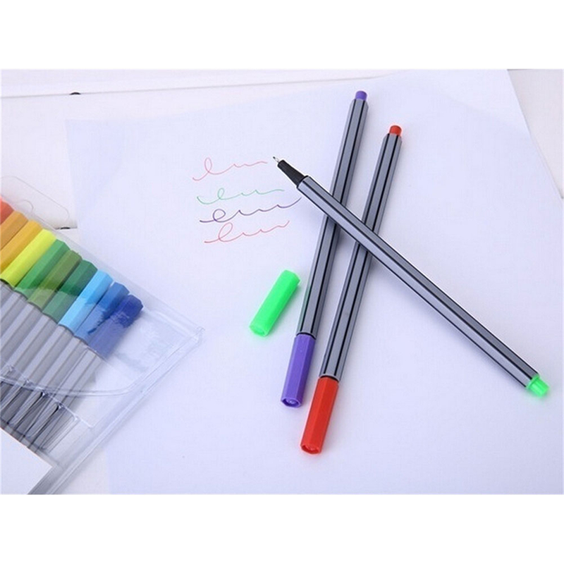 Stylos Fineliner de 24 couleurs, 0.4 MM, avec livre de coloriage Marco, stylo de couleur Super fin, marqueur d'art à base d'encre