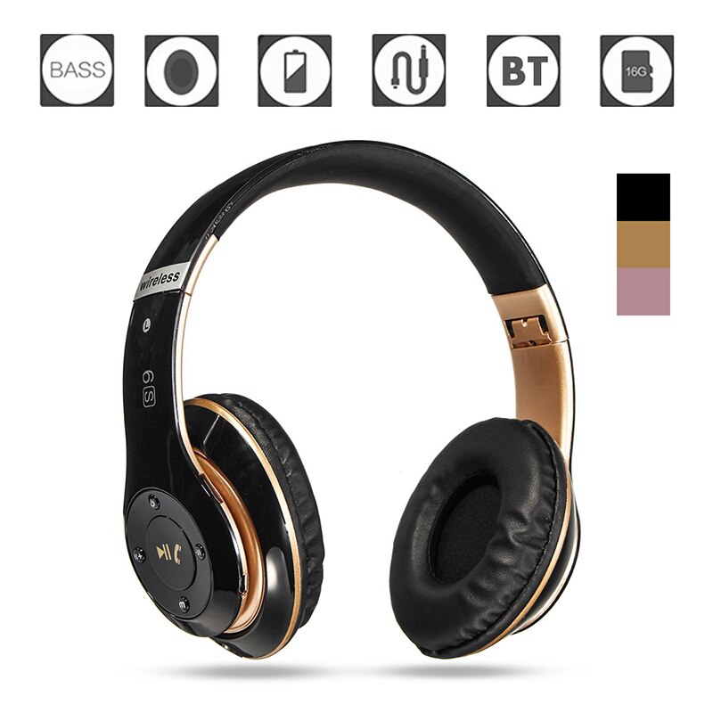 Draadloze Bluetooth 5.0 Hoofdtelefoon 3D Bass Stereo Opvouwbare Headset Ruisonderdrukking Draagbare Koptelefoon Met Microfoon Voor Muziek Gaming