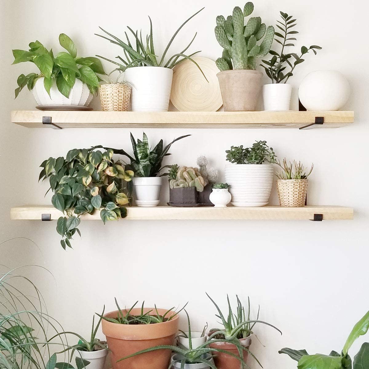 1Pair(2 PCS) Black Wall Mounted Shelf Bracket Brackets Support With Screws L shape，for DIY Open Shelving Hardware Included