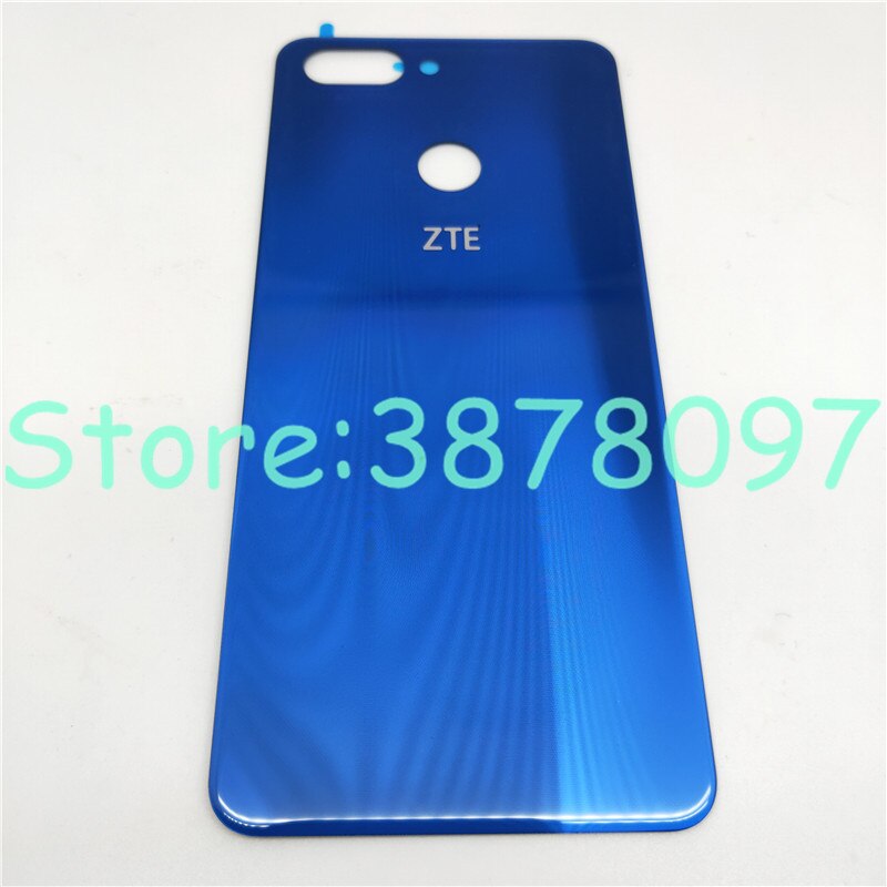 Tampa traseira de vidro da bateria 5.7 ", para zte blade v9 v0900, capa com adesivo: Blue