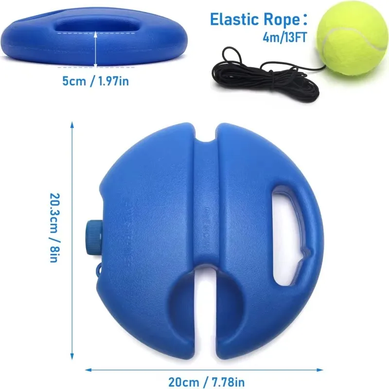 Professioneller Tennis-Rückpralltrainer - Basis mit Elastikseil & Ball für Selbsttraining