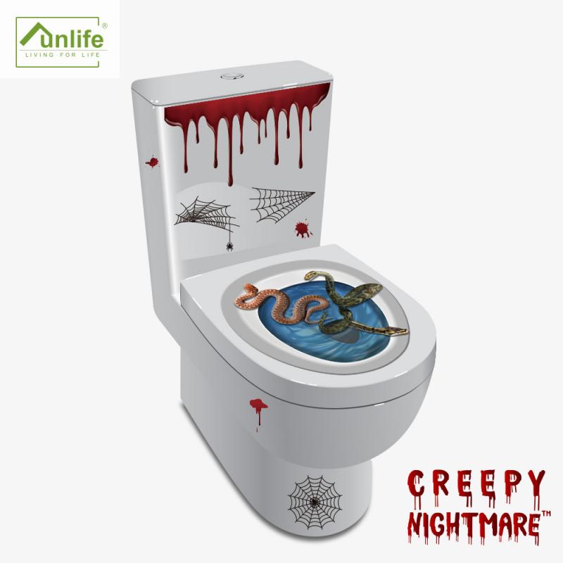 Halloween Toilet Wall Stickers Home Decoration Toilet Series Various Styles Horror Atmosphere Funny KTV Bar