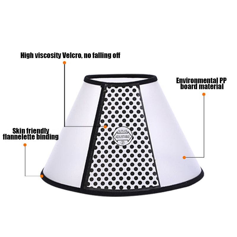 Dog Collar Cone Adjustable Pet Recovery Collar Comfy Kitten Cone Anti-Bite JW