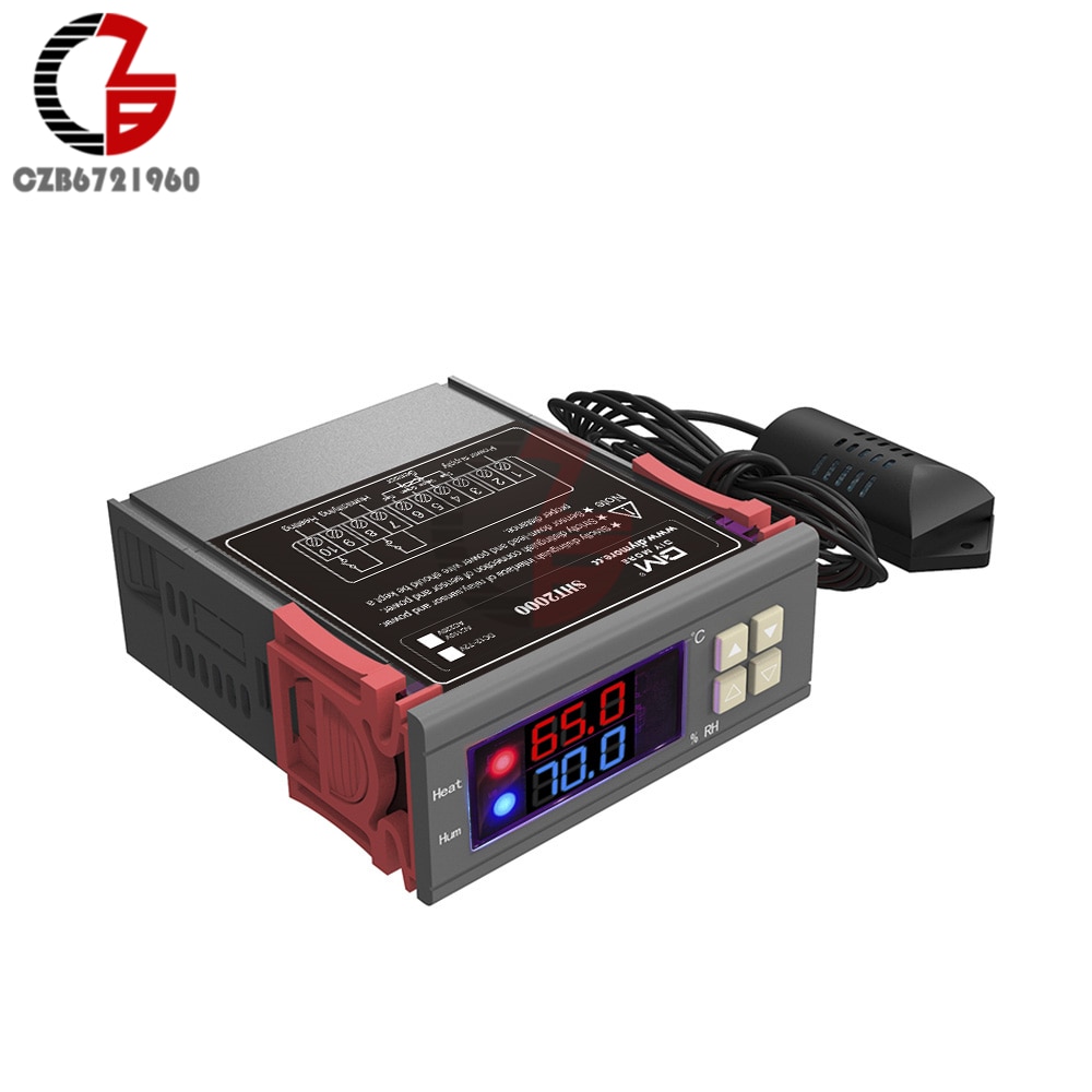 110V 220V 12V LED Digital Temperature Humidity Controller Indoor Brewing Incubator Thermostat Humidistat Therometer Hygrometer