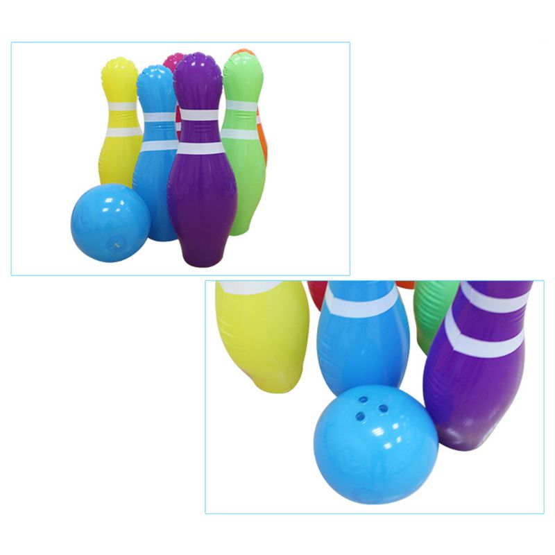 Juego de 7 Uds bolas de bolos inflables gigantes para niños juguete inflable para jugar al aire libre
