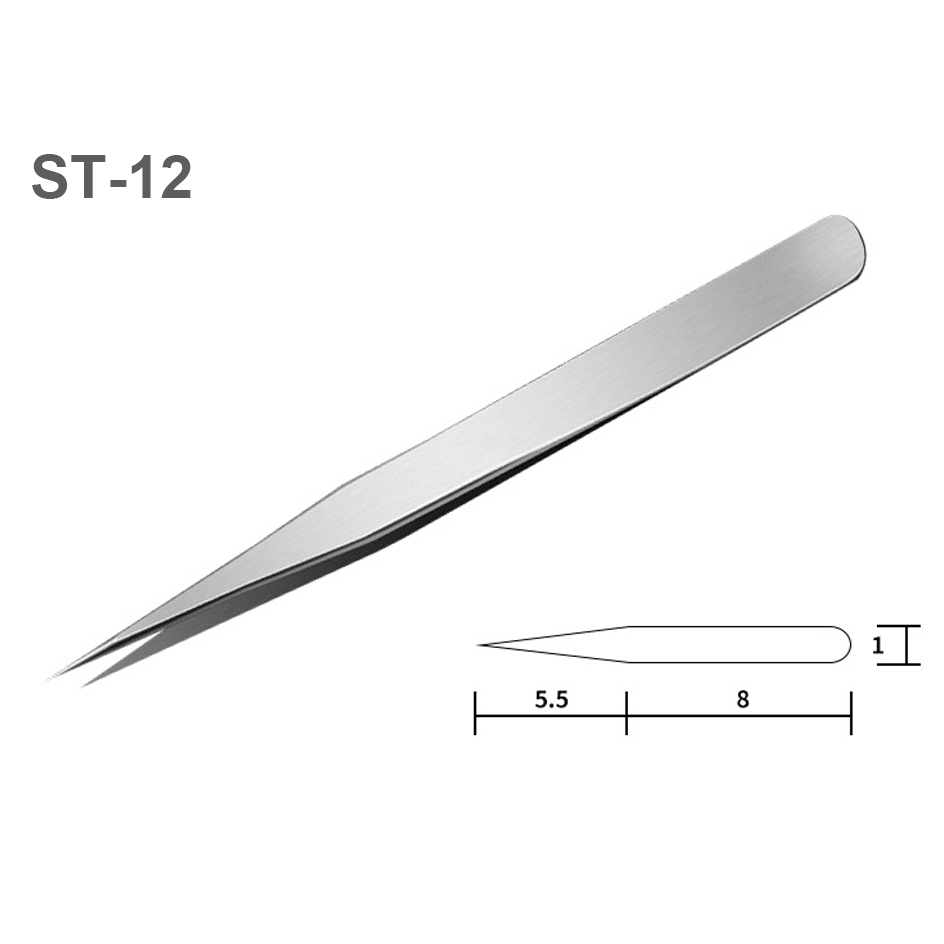 1pc Watch repair tool stainless steel straight curved tweezer watchmaker detail repair tools for mechanical quartz: PURPLE