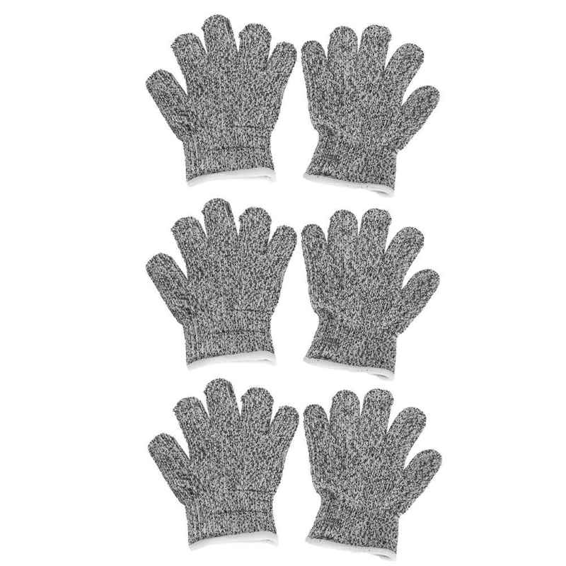 3 Pairs Kids Cutting Resistant Gloves Children Work Safety Protection Gloves for Gardening
