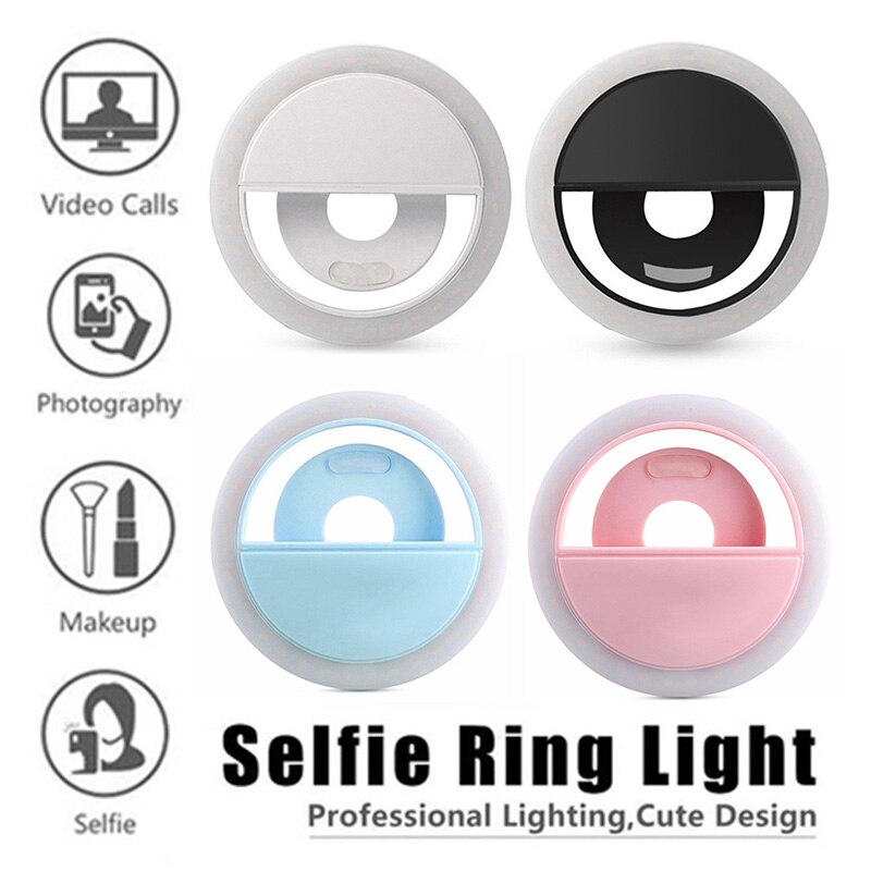 Portable LED Camera Selfie Led Ring Light 3 Level Brightness With Clip Luminous Ring Light For iPhone 12 Pro Max Xiaomi Samsung