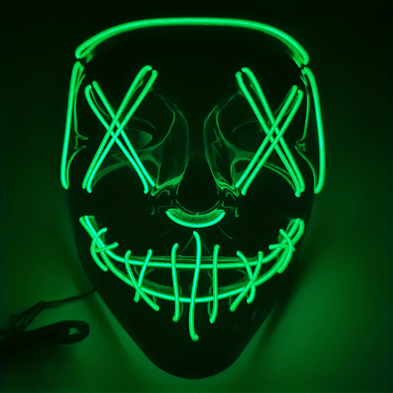 Halloween Mask LED Light Up Full Face Mask Cosplay Halloween Costume Masquerade Party, Carnival,: Blue