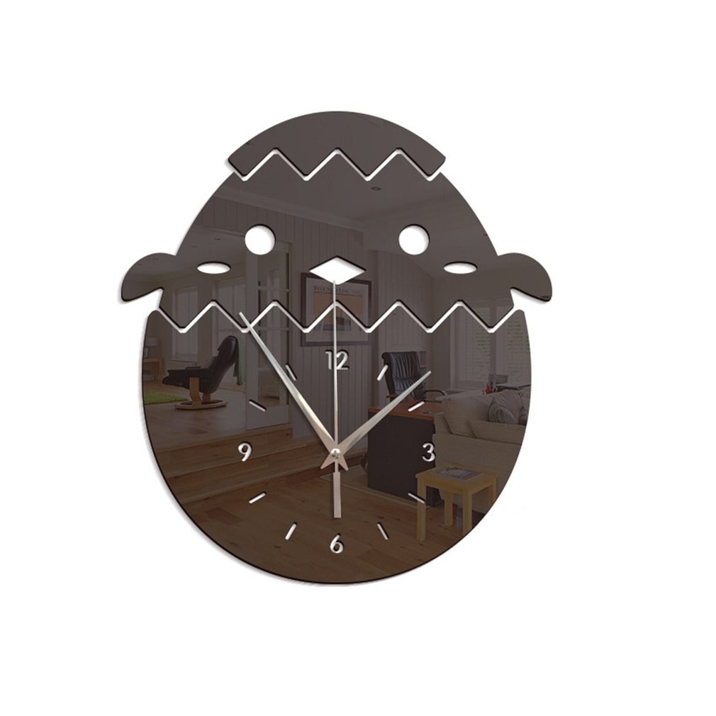 3D DIY Chicken shell Wall Clock Modern Acrylic Mirror Big Wall Clocks Living Room beedroom & Home Decor Wall Clock