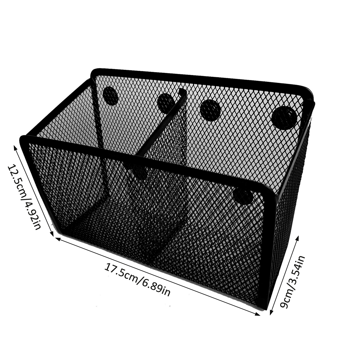 Gittergewebe Magnetischer Stifthalter Metall Stationärer Organizer Schreibtisch Schreibwaren Aufbewahrung Gittergewebe Korb für Kühlschrank Spind Büro: grau