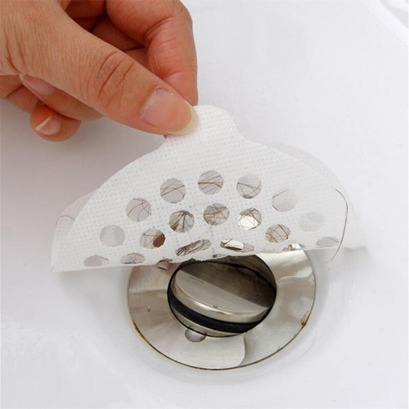 15 stks/set Badkamer Riool Afvoer Filter Wegwerp Haar Anti-verstopping Filter Papier Floor Zeef