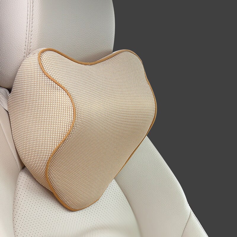 Bilpude nakkestøtte nakkepude sæde support pude lændehynde til bil rejse nakkestøtte auto nakkestøtte pude: Beige hals