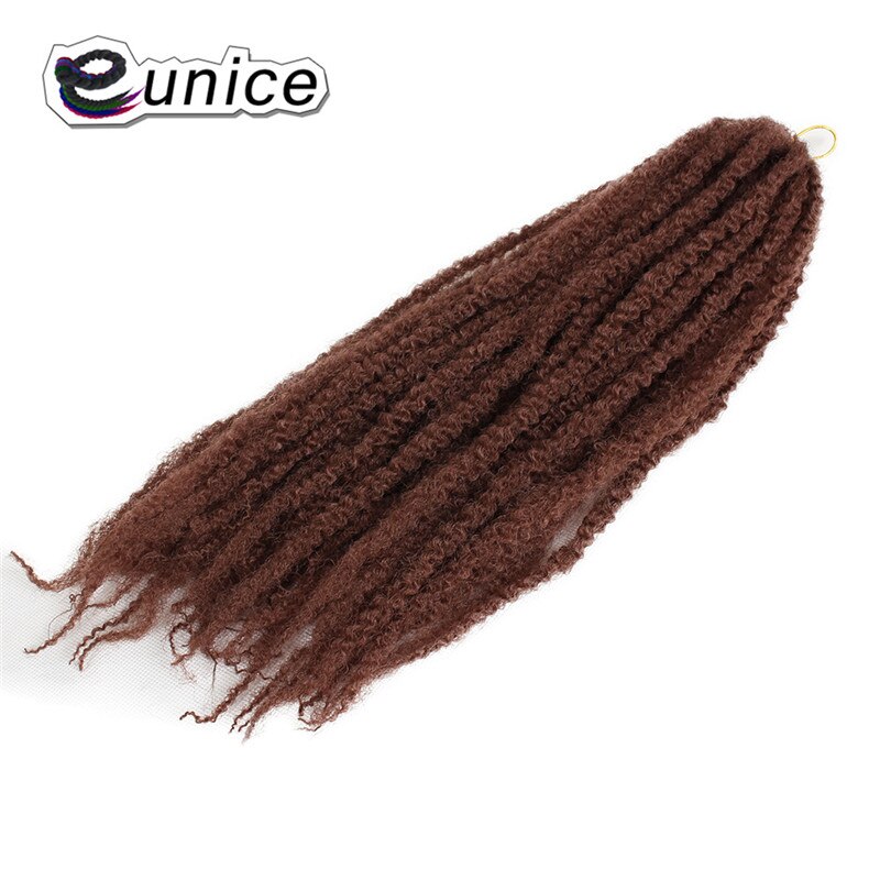 Eunice 3Packs Marley Braids Hair Extension Synthetic Ombre Afro Kinky Crochet Braiding Hair Crochet Braids Bundles 18": #30