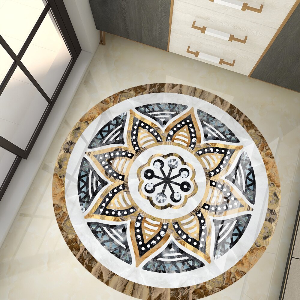 Corridor aisle living room entrance renovation floor stickers waterproof and anti-fouling ground decoration tile stickers