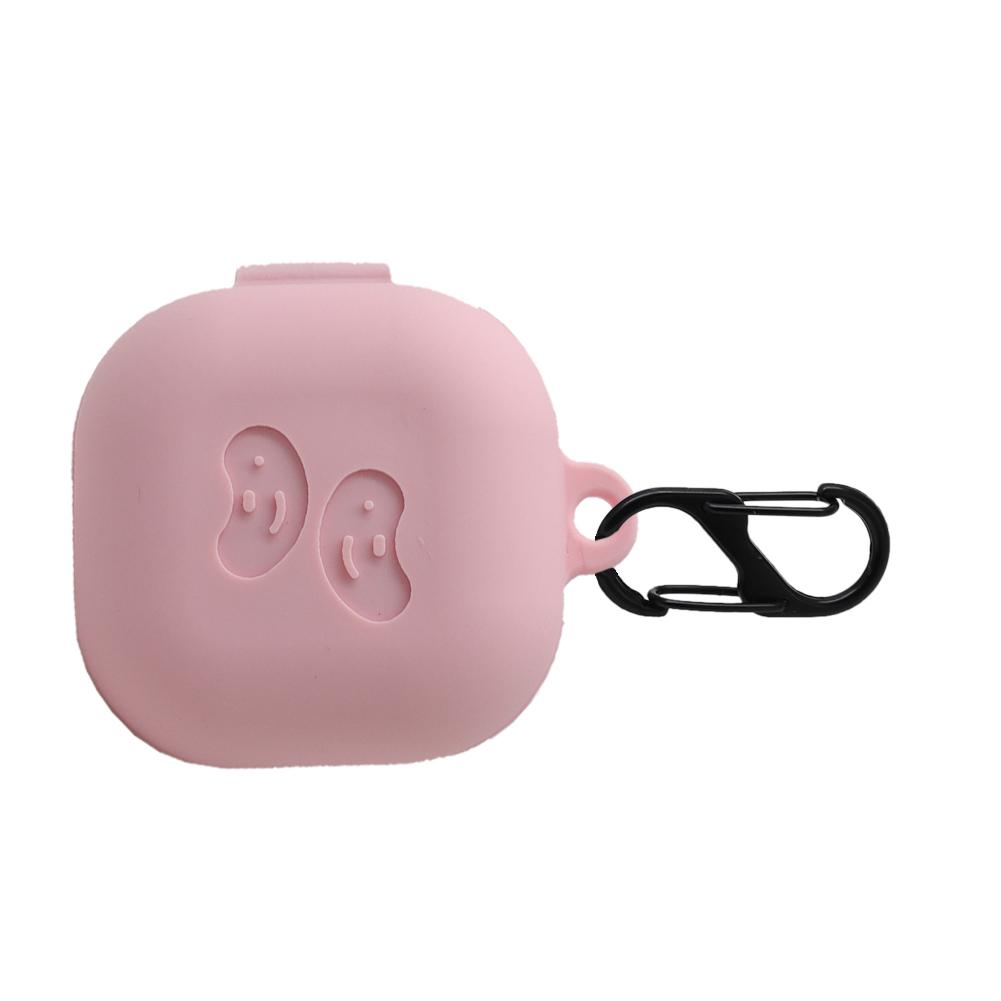 Siliconen hoesje voor galaxy buds live koptelefoonhoesje bluetooth koptelefoonhoesje headset beschermhoesje met haakje: Roze