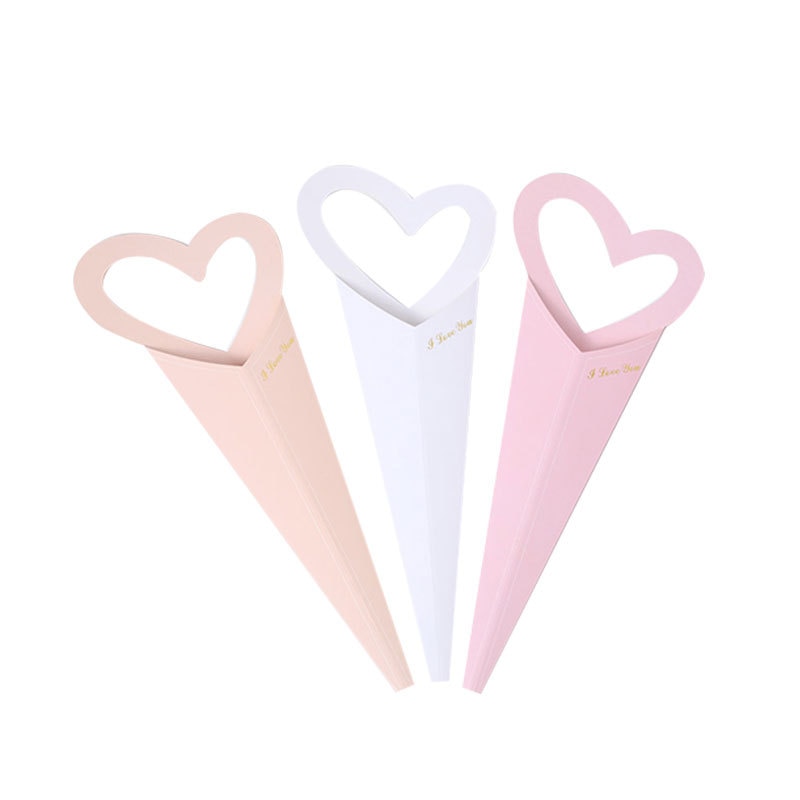 Flower Packing Box Love Portable Rose Arrangement Box Paper Bags For Packaging Single Bunch Romantic Decorate Desktop