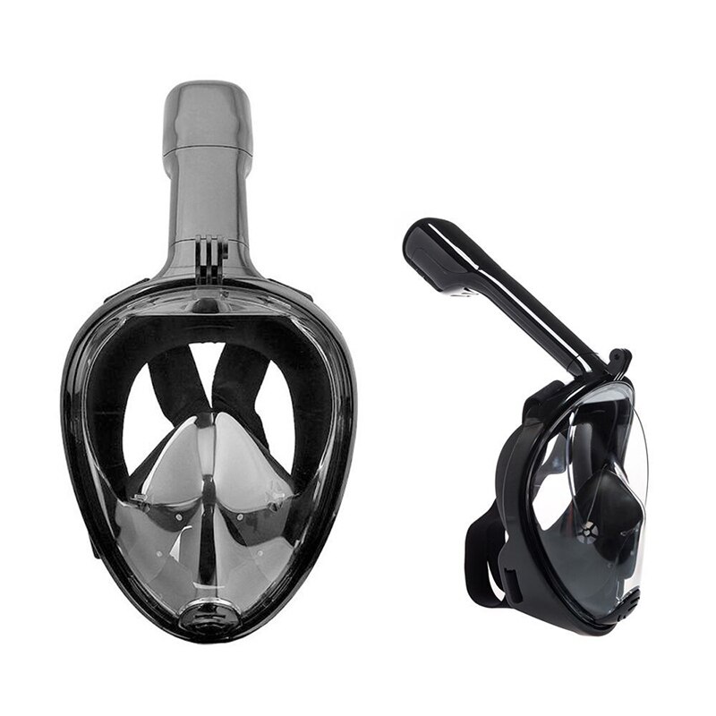 Maschera per immersioni subacquee copertura integrale per il viso Snorkeling subacqueo maschere da nuoto antiappannamento per pesca subacquea uomo/60: Black L XL