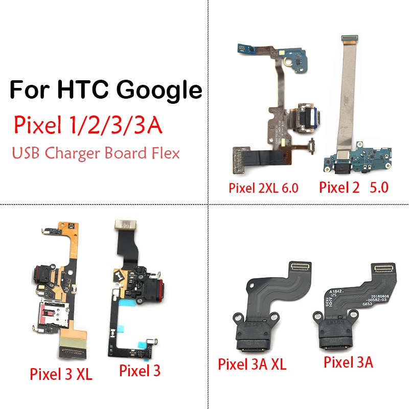Connecteur de quai Port de charge câble flexible pour HTC Google Pixel 2 3 3A XL USB port de charge câble flexible pièces de réparation