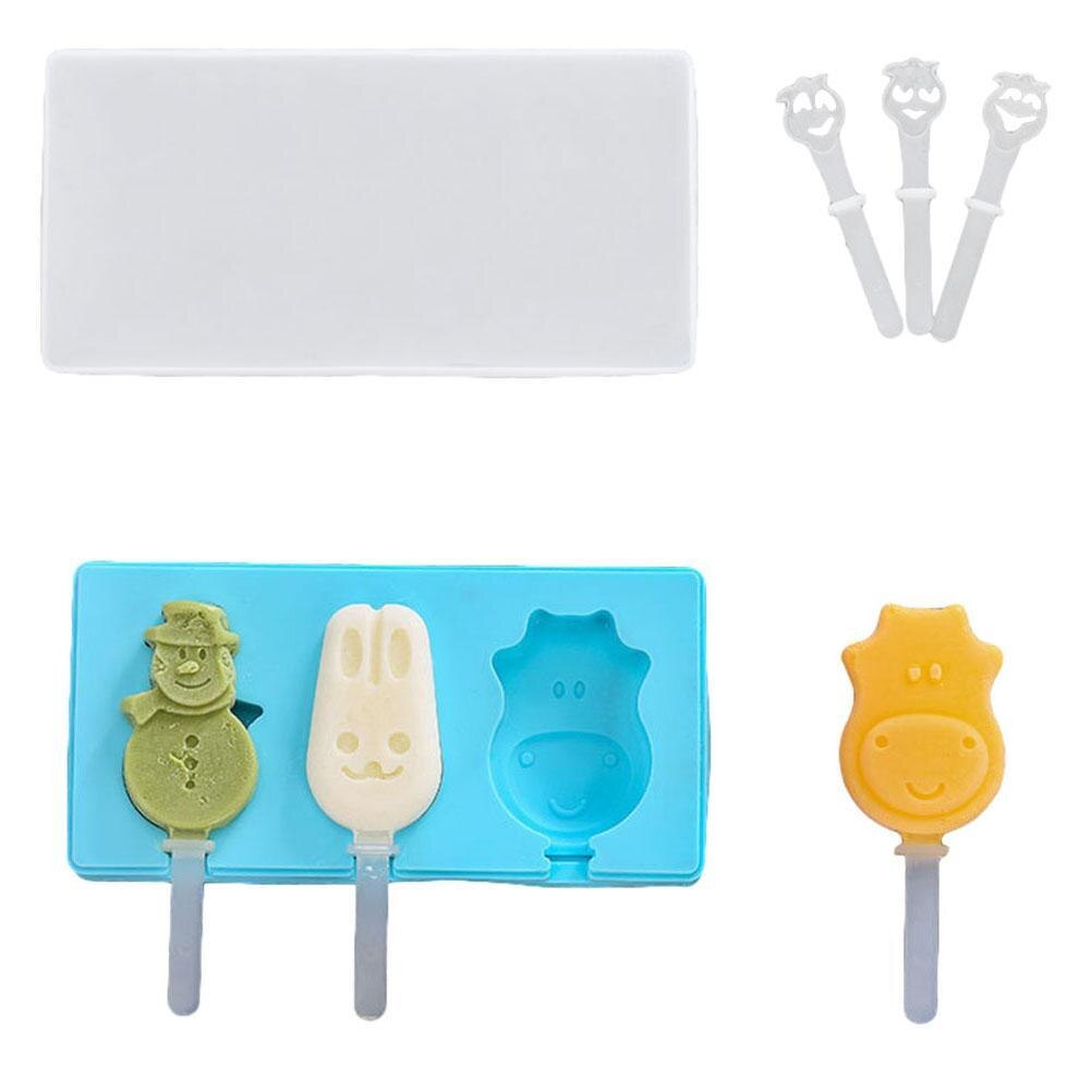 Leuke Silicone Popsicle Mold Set Diy Handgemaakte Ijs Maken Gereedschap Praktische Candy Bar Creatieve Dessert Mold Ice Cube lade