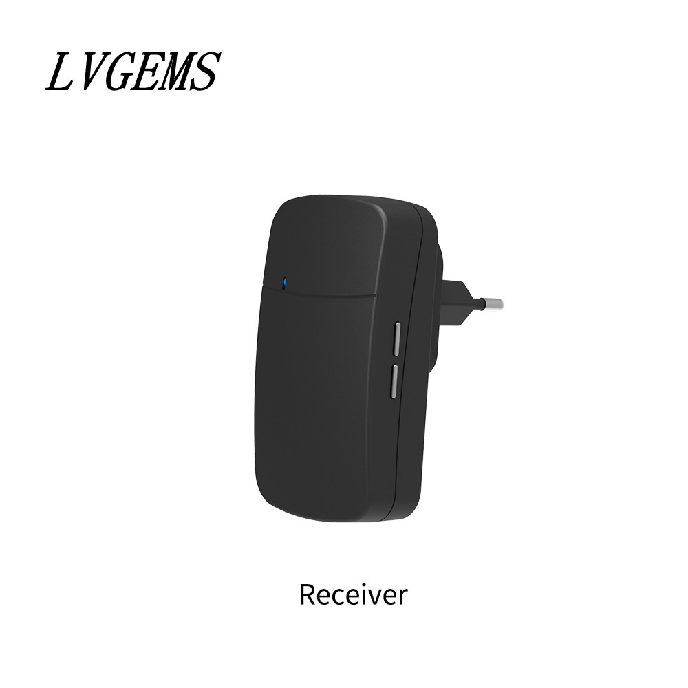 Sino de porta sem fio, com conector eua, ue, reino unido, à prova d&#39;água, sem fio, 150m de distância, 32 músicas, para porta de boas vindas: 1Receiver Black / UK