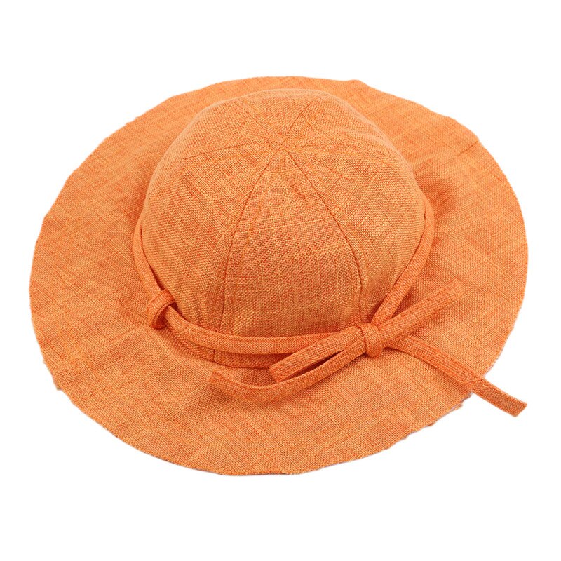 Bälte slips platt topp sy barn rosett canvas barn fiskare casual hatt: Orange