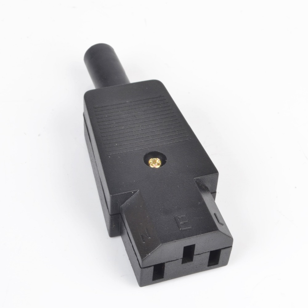 Groothandelsprijs Zwarte Vrouwelijke Stekker Rewirable Power Connector 3pin Socket 10A/250 V