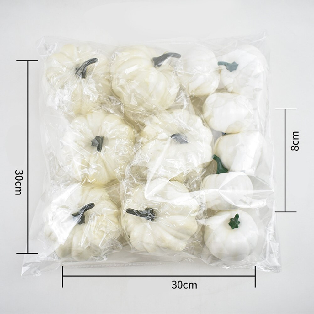 6/8/12Pcs Artificial Pumpkins Harvest Props Home Halloween Thanksgiving Decor