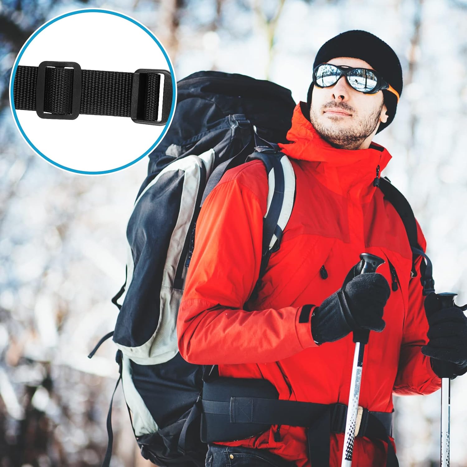 1 set 20mm 25mm 30mm 38mm 50mm Plastic Slider Adjustable Rectangle Ring Belt Loop Curved Side Release Buckles For Paracord