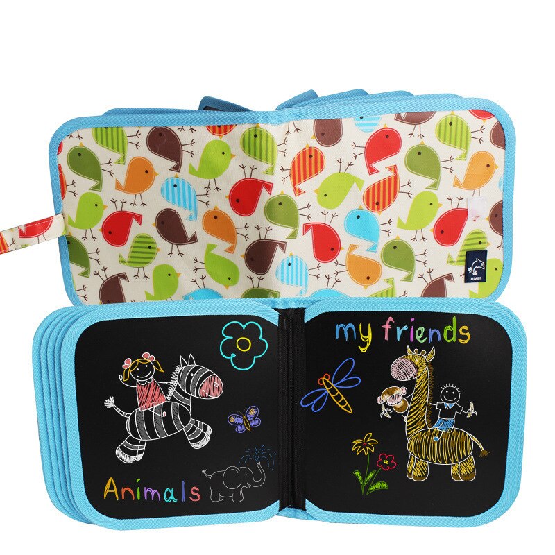 Kid double-sided erasable drawing book Cut portable painting blackbord animal graffiti writing board painting supplies
