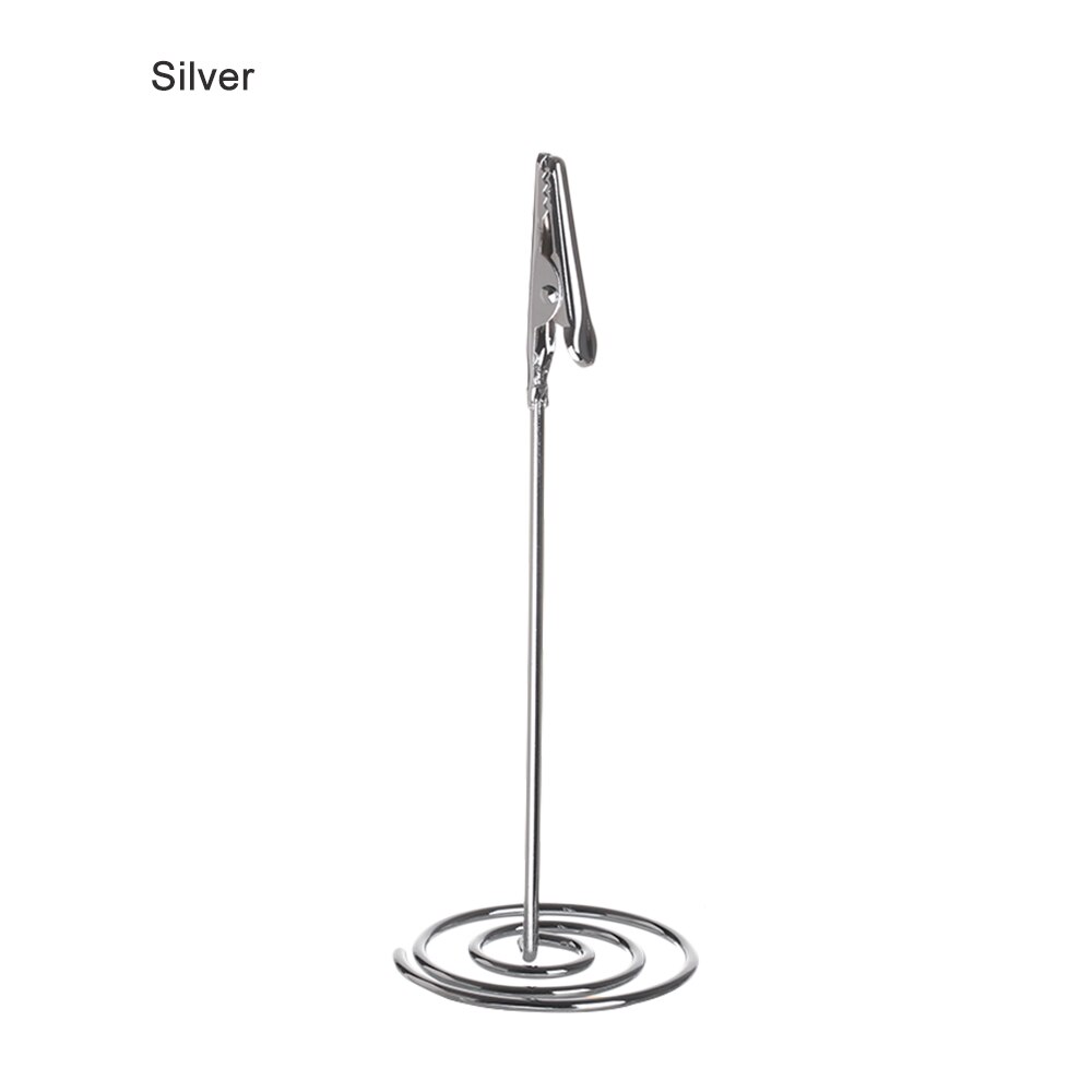 1PC Color log Square Message Clip Wrought Iron Note Holder Desktop Ornaments Postcard Clamp Wooden Clamps Stand Photo Card Clips: 11