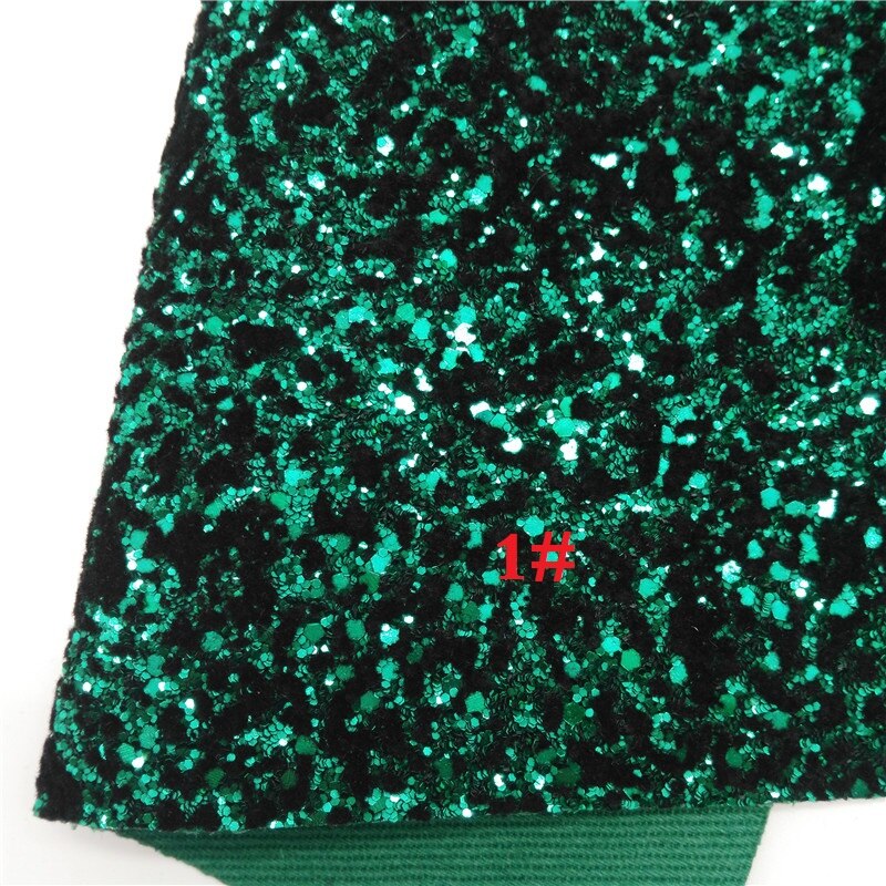 1 stk  a4 størrelse 21 x 29cm alisa glitter grøn glitter stof, leopard havfrue kunstlæder stof, syntetisk læder til bue diy  k101c: 1